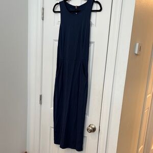 Qor Navy Wool Maxi Dress